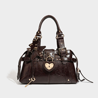 Sac à main tendance en forme de cœur avec cadenas pour femme, style Y2K, clouté, avec poignée supérieure, sac à bandoulière, sac à main à clé, sac à main pour femme