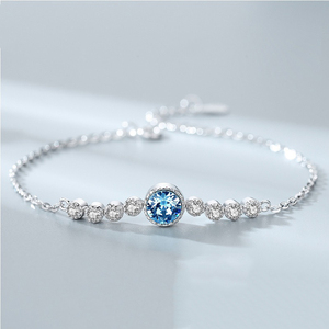 Nabest Anti-deslustre mujeres niñas 925 <span class=keywords><strong>plata</strong></span> esterlina bisel ajuste cristal pulsera compromiso boda <span class=keywords><strong>pulseras</strong></span> joyería - Product Image 2