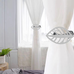 Modern Design Silver Metal Spring <strong>Curtain</strong> <strong>Hook</strong> <strong>Tie</strong> <strong>Back</strong> New Release Hot-Selling Leaf Shape for Home and Hotel - Product Image 1