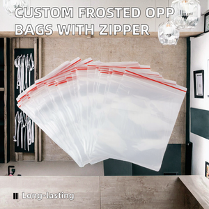 Wholesale Custom Logo Frosted Plastic <b>Bags</b> with Durable PE Zipper for <b>Clothing</b> Food & Household Product Packaging - Product Image 2