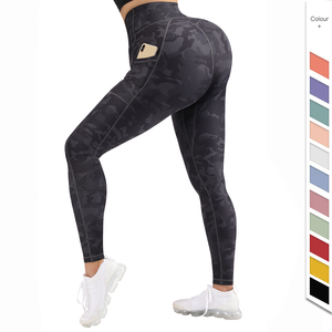 Vêtements de sport personnalisés avec logo, vêtements de sport de gym, pantalon de <span class=keywords><strong>yoga</strong></span> non transparent, taille croisée, coupe en V, leggings pour femmes avec poches, effet push-up - Product Image 2