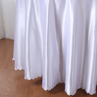 Nappe de fête personnalisée de couleur blanche Linge de maison Tissu en polyester Nappes de mariage rondes de 120 pouces pour les événements