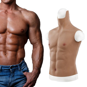 Mannelijk spierborstpak Fake Muscle-kostuum met arm voor cosplay Halloween Totale siliconensimulatie Skin Muscle Enhancer