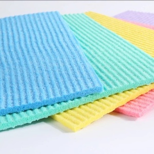 Olmayan çizik doğal selüloz sünger paçavra, çevre dostu emici odun hamuru bulaşık süngeri, büyük boy ve kolay temizlenebilir mutfak - Product Image 1