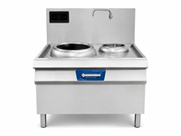 Cuisinière Wok Commerciale Chinoise en Acier Inoxydable 15KW, Gamme de Températures Unique pour Restaurants, Idéale pour Nouilles et Plats Mijotés