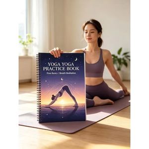 Libro de práctica de yoga con espiral, 50-100 páginas, conceptos básicos de posturas, meditación por respiración, cuaderno para entusiastas del yoga - Product Image 1