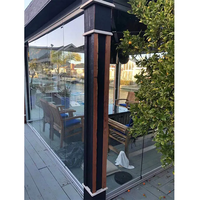 Rideau de verre de terrasse Balcon Aluminium Accordéon Porte véranda porte vitrée sans cadre panneau coulissant bureau cloison vitrée porte patio