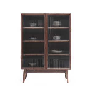 Modern Simple Design Black Walnut Cherry Pure Solid Wood Display Cabinet <b>Sideboard</b> Glass Doors for Living Room Furniture <b>Storage</b> - Product Image 6