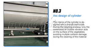 เครื่องล้างสลัดผักสดแบบอัตโนมัติสำหรับสายการผลิตผักและผลไม้เชิงพาณิชย์ - Product Image 2