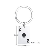 Vente en gros de porte-clés KAYCHAIN en acier inoxydable Porte-bonheur en forme de coeur Breloques de sac Accessoires de mode pour jouer aux cartes de poker