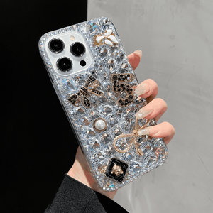 Ốp điện thoại iPhone 12/15 Pro Max cao cấp, thiết kế kim cương thủ công, chất lượng cao, lấp lánh, dành cho nữ, mạ điện, chế tác đặc biệt - Product Image 2