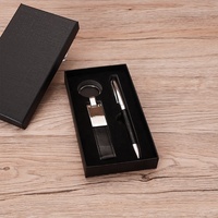 Juego de Llaveros de Cuero PU de Estilo Moderno y Simple, Regalo para Actividades de Reuniones Anuales de Oficina de Negocios Inmobiliarios, Juego de Llaveros con Bolígrafo