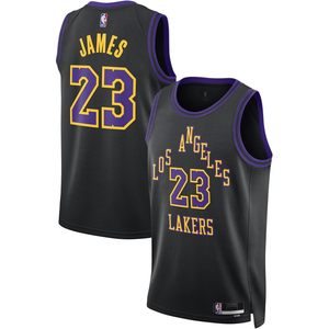 Lebron James Los Angeles Lakers Black City Edition Swingman Jersey Boys Youth 8-20 Évacuation de l'humidité - Product Image 1