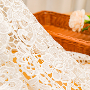 उच्च गुणवत्ता वाला शुद्ध सफेद पानी में घुलनशील कपास फीता कढ़ाई गुइशुद्ध कपड़े - Product Image 3