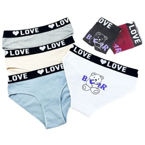Culottes pour adolescentes, taille européenne, imprimées motif <span class=keywords><strong>ours</strong></span> mignon, douces, effet push-up, en pur coton, taille mi-haute, tricotées, respirantes, ODM - Product Image 3