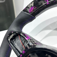 Volant de voiture en fibre de carbone forgée violette avec LED, adapté aux Mercedes-Benz Classe S, Classe G, AMG W809, W212, W205, W213, W216, W217
