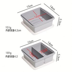 Boîte à lunch bento en silicone écologique, sans BPA, résistante aux micro-ondes et au lave-vaisselle, de qualité alimentaire, à design personnalisé, carrée et étanche - Product Image 2