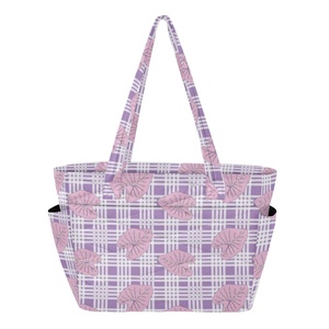 Sacs à main pour femmes avec motif Kalo violet hawaïen, sacs fourre-tout pour femmes, sacs à main en polyester matelassé, impression personnalisée, sacs à main pour ordinateur portable pour femmes - Product Image 1