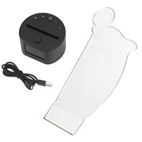 Fullwill personnalisé Photo créative 3D Illusion Anime lampara acrylique Table bureau lampe à LED enfants chambre décor veilleuse réveil