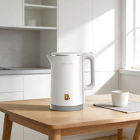 Bouilloire électrique électronique de 1,7 L avec revêtement intérieur en acier inoxydable 304 et écran électronique