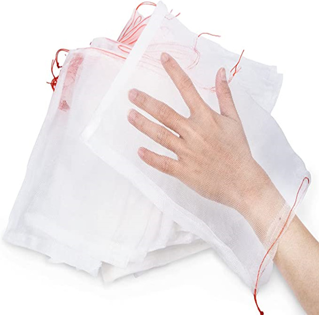 Полиэтиленовая Сетчатая Сумка для насекомых, садовые сетчатые мешки со шнурком, сетчатые мешки для защиты фруктов и овощей