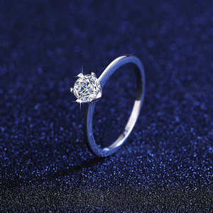 Bague en diamant moissanite, bague en argent sterling S925, bague en forme de flocon de neige, bague en forme de cœur, bijoux classiques minimalistes pour femmes - Product Image 5
