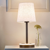 Lampe de table LED haut de gamme personnalisée, certifiée CE RoHS, style américain, à commande tactile, sans fil, rechargeable, design luxueux pour chambre à coucher