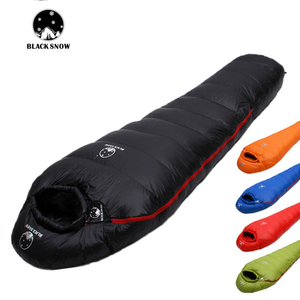 Saco de dormir negro para acampar al aire libre, saco de dormir al aire libre para acampar, muy cálido, estilo <span class=keywords><strong>momia</strong></span>, para viaje, 4 estaciones - Product Image 1