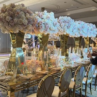 HY mariage événement fête d'anniversaire grand or argent acier inoxydable pilier support événement fête mariage Table centres de table