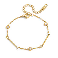 Bracelet Européen Chic en Acier Inoxydable avec Zircon, Chaîne de Poignet Anti-ternissement, Bijou de Luxe de Niche Empilable, Idéal comme Cadeau