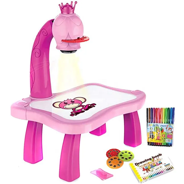 Amazon Intelligent Children's Drawing Board Kids Drawing Projector Toys Table Toy Projection Painting Machine for Kids