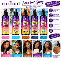 Kit de produits d'entretien pour perruques, spray teintant longue durée 4 couleurs pour perruques Lace Frontal, résistant à l'eau, marque privée, OEM, ODM, MOQ, logo personnalisé