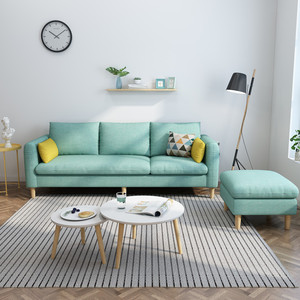 Sofá de Tela Económico para Apartamentos Pequeños, Estilo Nórdico Moderno, en Forma de L, Desmontable y Lavable, para Tres o Cuatro Personas, para Dormitorio o Sala de Estar - Product Image 1