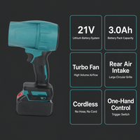 Soffiatore da Officina a Batteria 21V con Batteria al Litio da 2.6Ah, Ventola Turbo e Griglia di Aspirazione Posteriore per Pulizia Banco da Lavoro e Rimozione Polvere