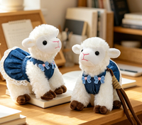Porte-clés en peluche mignon en forme de chèvre blanche ou d'agneau, pendentif pour sac à dos, pour machine à griffes, économique