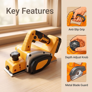 <span class=keywords><strong>Raboteuse</strong></span> à main sans fil sans balais compatible avec les batteries <span class=keywords><strong>DeWalt</strong></span>, poignée antidérapante, bouton de réglage de la profondeur, <span class=keywords><strong>raboteuse</strong></span> pour le travail du bois - Product Image 3