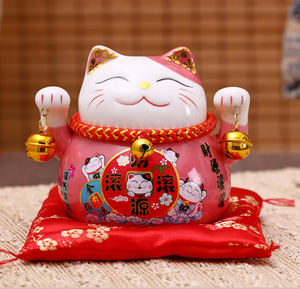 Tirelire en porcelaine japonaise de 4,5 pouces pour la maison, l'hôtel, la décoration de la société, figurine en céramique, cadeau, chat porte-bonheur <span class=keywords><strong>Maneki</strong></span> <span class=keywords><strong>Neko</strong></span> - Product Image 6