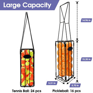 Pickleball <b>Ball</b> Storage Rack 40 Hole <b>LED</b> Glow In Dark Training Equipment For Adults - Product Image 5