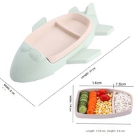 Ensemble de vaisselle pour enfants en forme d'avion, assiettes divisées, bol à riz, ensemble d'alimentation en silicone pour bébé, vente en gros d'usine