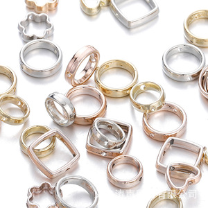Diy Jewelry Accessories Heart Shaped Round Gold Beaded <b>Ring</b> Frame Metal For <b>Ring</b> Making - Product Image 2