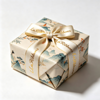 Cinta de Grosgrain Personalizada con Estampado de Flores y Montañas al Estilo de la Pintura Oriental, de Poliéster, de Lujo Chino, Certificada OEKO-TEX, para Regalo