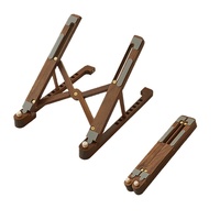 Support pour ordinateur portable, base de dissipation thermique suspendue, rehausseur de bureau, rangement vertical créatif, étagère en bois de bambou pliable et mobile