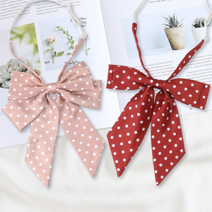 Nœud papillon tendance à pois en tissu vert, rose et bleu marine, faible MOQ, articles cadeaux souvenirs, accessoires pour filles, nœud pour chemise d'<span class=keywords><strong>uniforme</strong></span>, nœud pour maillot de bain - Product Image 3