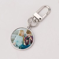 Conception personnalisée Impression de bricolage Porte-clés en forme de cœur rond Cadeau porte-clés en métal à sublimation vierge