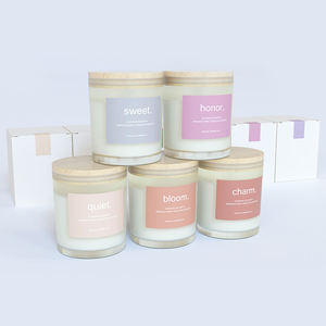 Pot à bougie en verre givré avec couvercle en bambou fait main, écologique, de haute qualité, couleur personnalisée, aromathérapie, Noël, Thanksgiving - Product Image 5