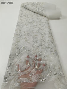 Tissu en dentelle <span class=keywords><strong>vert</strong></span> <span class=keywords><strong>sauge</strong></span> avec paillettes, <span class=keywords><strong>tulle</strong></span>, perles et sequins brodés - Product Image 6