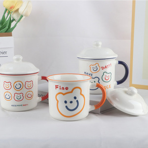 แก้วเซรามิคสไตล์เรโทร ลายมังกรน่ารัก 420 มล. แก้วของขวัญสำหรับสำนักงานและบ้าน สำหรับผู้ชายและผู้หญิง - Product Image 4