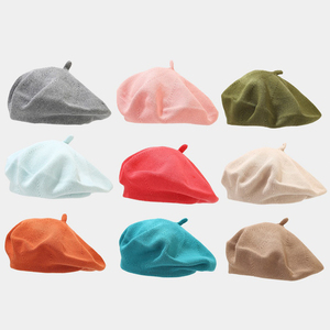 Mode polyvalent coton béret casquette couleur unie peintre chapeau personnalisé femmes respirant <span class=keywords><strong>tricot</strong></span>é chapeau béret chapeau pour hommes - Product Image 2