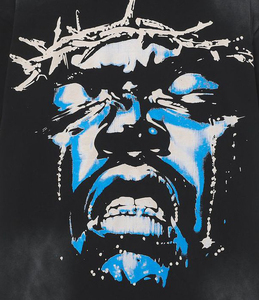 Camiseta Gráfica Hip Hop para Hombre, de Algodón Pesado, con Estampado 'Path to Paradise', Estilo Urbano, Oversize, Vintage - Product Image 5