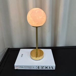 Cross-border Creative Moon Dimmable Rechargeable <b>Table</b> Lamp, Modern <b>LED</b> Minimalist Decorative Bedside Bedroom Night <b>Light</b> - Product Image 1